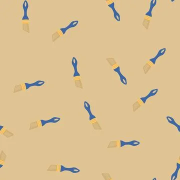 Seamless pattern wood brush paint tool cartoon vector 스톡 일러스트
