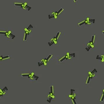 Seamless pattern wood chainsaw cartoon vector Stock Illustration
