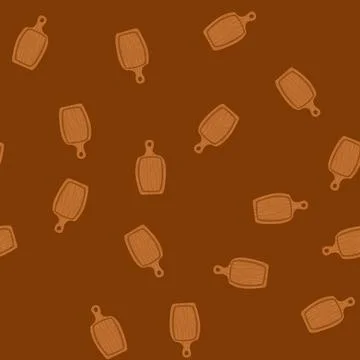Seamless pattern wood chopping board cartoon vector Stock Illustration