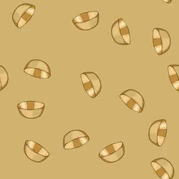 Seamless pattern wood decorative bowl cartoon vector Stock Illustration