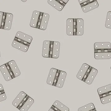 Seamless pattern wood door hinge cartoon vector Illustration