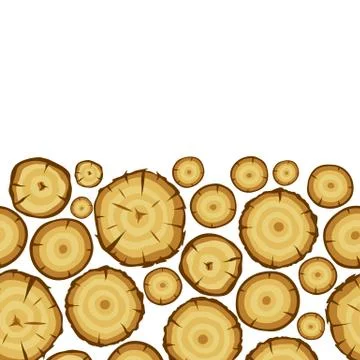 Seamless pattern with wood stumps. Background for forestry and lumber industry Stock Illustration
