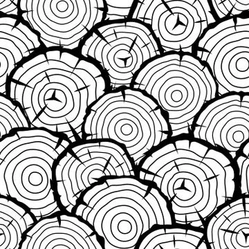 Seamless pattern with wood stumps. Background for forestry and lumber industry Illustrazione stock