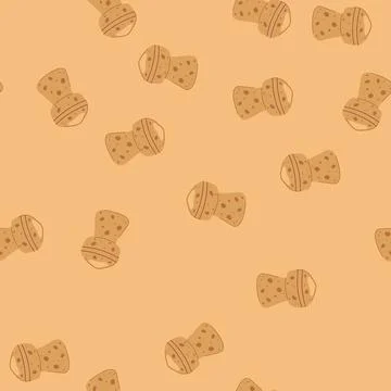 Seamless pattern wood wine cork bottle cartoon vector Stock Illustration