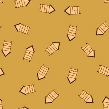 Seamless pattern Wooden beehive structure featuring multiple boxes and a tria 스톡 일러스트