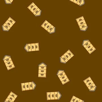 Seamless pattern Wooden beehive structure showcasing an apiary for beekeeping Stock Illustration