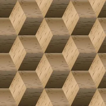 Seamless pattern of wooden cubes, vector illustration. Illustrazione stock