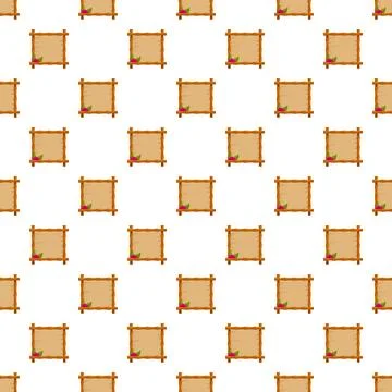 Seamless pattern with wooden framed parchment scrolls Illustrazione stock