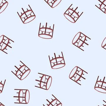 Seamless pattern wooden glass table cartoon vector Stock Illustration