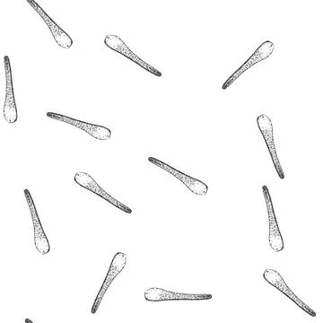 Seamless pattern Wooden kitchen spatula drawing outlining cooking utensil Stock Illustration