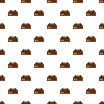 Seamless pattern with wooden loading progress bar display Stockillustratie