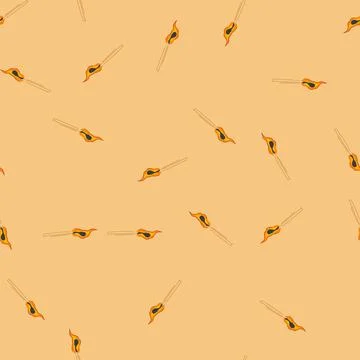Seamless pattern wooden matchstick burning brightly providing light and heat Stock Illustration