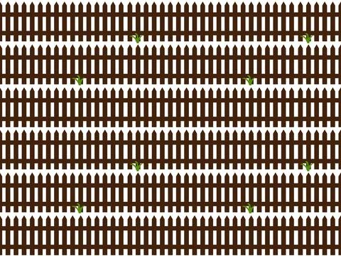 Seamless pattern with wooden rustic fence イラスト素材