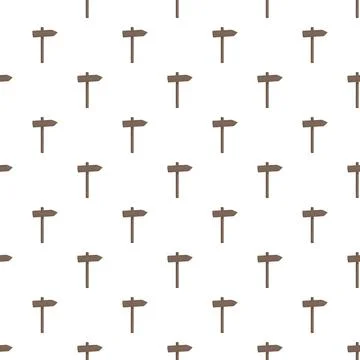 Seamless pattern of wooden signposts pointing right Stock Illustration