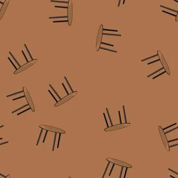 Seamless pattern wooden table dining cartoon vector Stock Illustration
