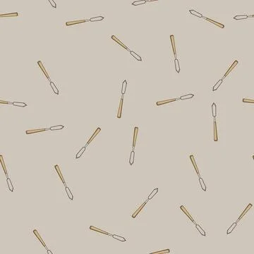 Seamless pattern woodwork chisel carving cartoon vector Stock Illustration