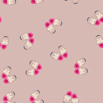 Seamless pattern wool baby booties cartoon vector Stock Illustration