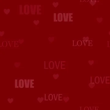 Seamless pattern with word love on red background. Vector. Stock Illustration