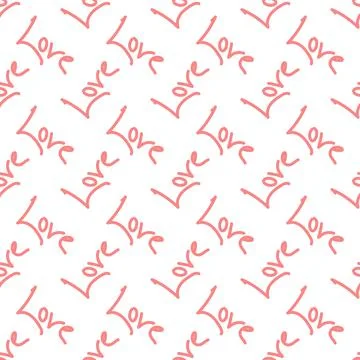 Seamless pattern with the word LOVE for texture, textiles and simple backgrou Illustrazione stock