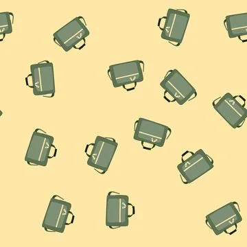 Seamless pattern work briefcase leather cartoon vector Stock Illustration
