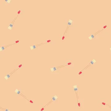 Seamless pattern work brush paint tool cartoon vector Stockillustratie