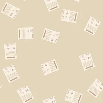 Seamless pattern work business contract cartoon vector Stock Illustration