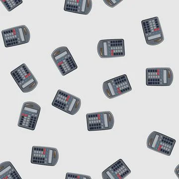 Seamless pattern work calculator device cartoon vector 스톡 일러스트