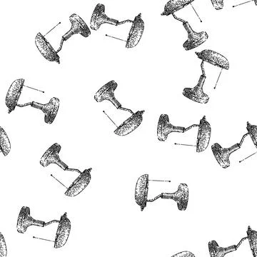 Seamless pattern work desk lamp sketch hand drawn 스톡 일러스트