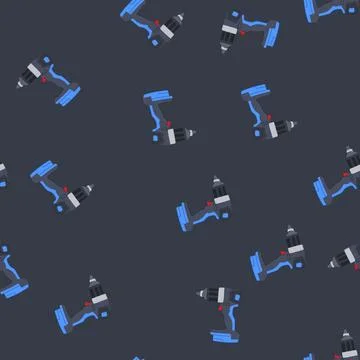 Seamless pattern work drill cartoon vector Stock Illustration
