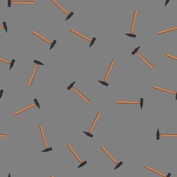 Seamless pattern work hammer tool cartoon vector Stock Illustration