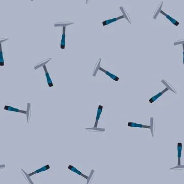 Seamless pattern work mason s hammer cartoon vector Stock Illustration