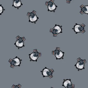Seamless pattern work respirator mask cartoon vector Stock Illustration