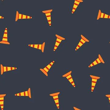Seamless pattern work road barrier cartoon vector Illustrazione stock