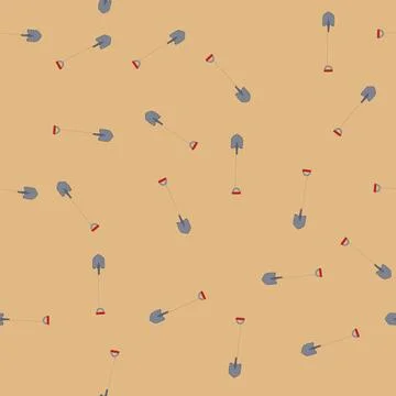 Seamless pattern work shovel cartoon vector 스톡 일러스트