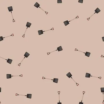 Seamless pattern work shovel tool cartoon vector 스톡 일러스트
