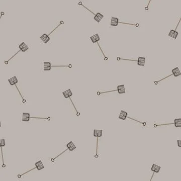 Seamless pattern work snow shovel cartoon vector 스톡 일러스트