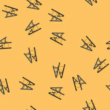 Seamless pattern work step ladder cartoon vector Stock Illustration