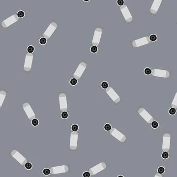 Seamless pattern work table camera cartoon vector Stock Illustration