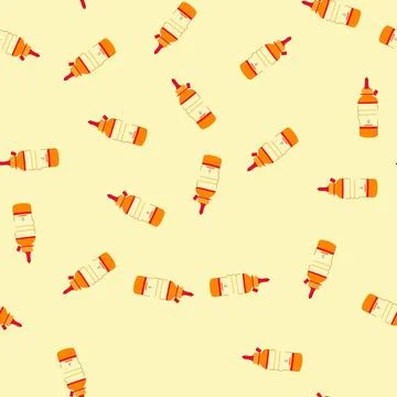 Seamless pattern work wood glue cartoon vector 库存插图