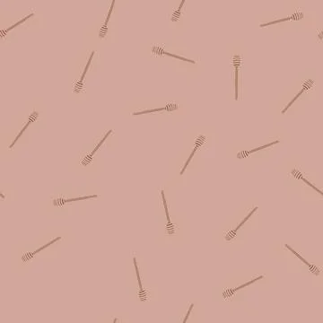 Seamless pattern worker honey dipper stick cartoon vector Stock Illustration