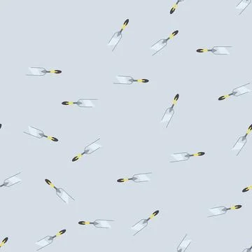 Seamless pattern worker trowel cartoon vector Stock Illustration