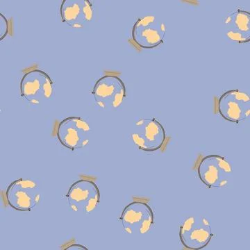 Seamless pattern world globe cartoon vector Illustrazione stock