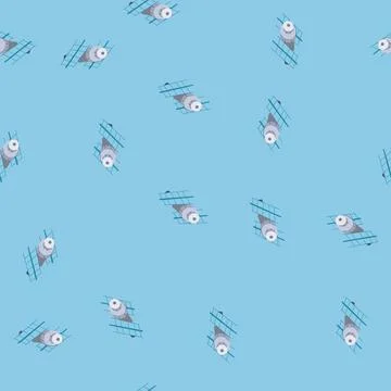 Seamless pattern world satellite cartoon vector Illustrazione stock