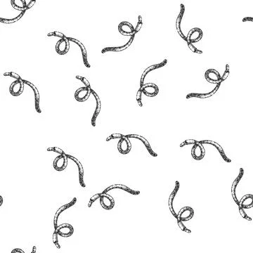 Seamless pattern worm sketch hand drawn 库存插图
