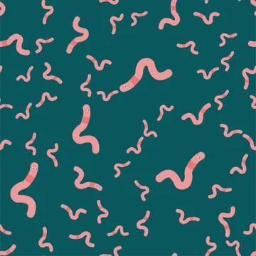 Seamless pattern of worms. Stock Illustration