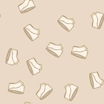 Seamless pattern wound gauze roll cartoon vector Stock Illustration