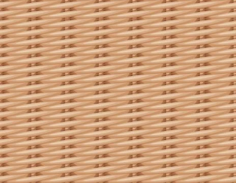 Seamless pattern of woven rattan texture. Wooden basket texture. Vector illus Stock Illustration