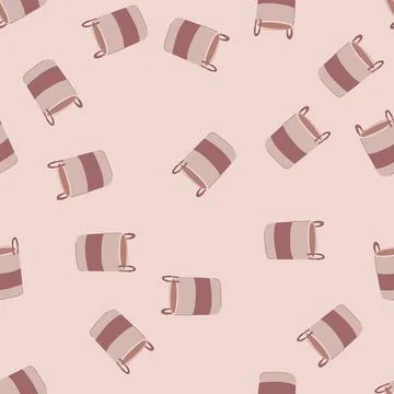 Seamless pattern woven wicker laundry basket cartoon vector Stock Illustration