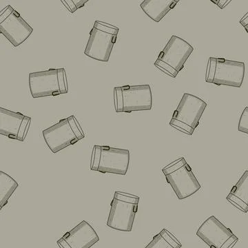 Seamless pattern woven wicker laundry basket cartoon vector 스톡 일러스트