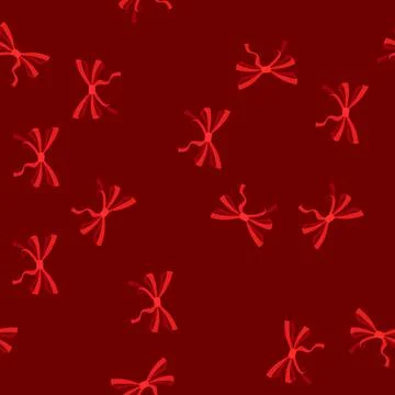 Seamless pattern wrap red bow ribbon cartoon vector Illustrazione stock